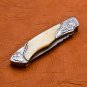 7" Handmade Damascus Folding Pocket knife Hunting knife 100% Handmade Damascus Steel