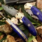 Handmade Damascus Folding Pocket knife Hunting knife 100% Handmade Damascus Steel Handle