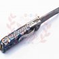 7.5" Handmade Damascus Folding Pocket knife Hunting knife 100% Handmade Damascus Steel Handle Color