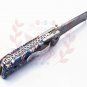 7.5" Handmade Damascus Folding Pocket knife Hunting knife 100% Handmade Damascus Steel Handle Color