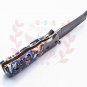 7.5" Handmade Damascus Folding Pocket knife Hunting knife 100% Handmade Damascus Steel Handle Color