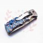 7.5" Handmade Damascus Folding Pocket knife Hunting knife 100% Handmade Damascus Steel Handle Color