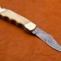 6.5" Handmade Damascus Folding Pocket knife Hunting knife 100% Handmade Damascus
