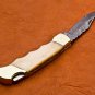 6.5" Handmade Damascus Folding Pocket knife Hunting knife 100% Handmade Damascus