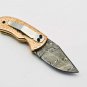 Handmade Damascus Folding Pocket knife Hunting knife 100% Handmade Damascus Steel Handle Copper