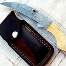 8.5"" Inch Custom Hand Made Forged Damascus Steel Hunting Folding Knife Fixed Blade