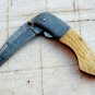 8.5"" Inch Custom Hand Made Forged Damascus Steel Hunting Folding Knife Fixed Blade