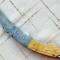 8.5"" Inch Custom Hand Made Forged Damascus Steel Hunting Folding Knife Fixed Blade