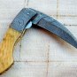 8.5"" Inch Custom Hand Made Forged Damascus Steel Hunting Folding Knife Fixed Blade