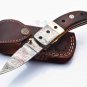 7.5" Handmade Damascus Folding Pocket knife Hunting knife 100% Handmade Damascus Steel Handle Tali