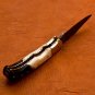 7.0" Handmade Damascus Folding Pocket knife Hunting knife 100% Handmade Damascus
