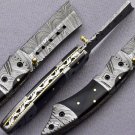 7.5" Handmade Damascus Folding Pocket knife Hunting knife 100% Handmade Damascus
