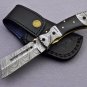 7.5" Handmade Damascus Folding Pocket knife Hunting knife 100% Handmade Damascus