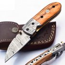 6.75" Handmade Damascus Folding Pocket knife Hunting knife 100% Handmade Damascus Steel Handle