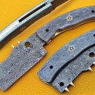 8.0'' Handmade Damascus Folding Pocket knife Hunting knife 100% Handmade Damascus
