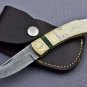 Handmade Damascus Folding Pocket knife Hunting knife 100% Handmade Damascus Steel Handle Camel Bone
