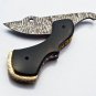 Handmade Damascus Folding Pocket knife Hunting knife 100% Handmade Damascus Steel Handle Wood