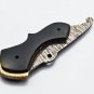 Handmade Damascus Folding Pocket knife Hunting knife 100% Handmade Damascus Steel Handle Wood