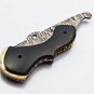 Handmade Damascus Folding Pocket knife Hunting knife 100% Handmade Damascus Steel Handle Wood