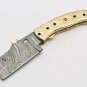 Handmade Damascus Folding Pocket knife Hunting knife 100% Handmade Damascus Steel