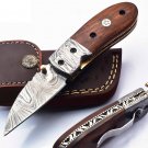 8.25" Handmade Damascus Folding Pocket knife Hunting knife 100% Handmade Damascus Steel Handle Tali