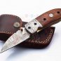 8.25" Handmade Damascus Folding Pocket knife Hunting knife 100% Handmade Damascus Steel Handle Tali