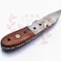 8.25" Handmade Damascus Folding Pocket knife Hunting knife 100% Handmade Damascus Steel Handle Tali