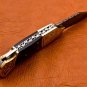 8.25" Handmade Damascus Folding Pocket knife Hunting knife 100% Handmade Damascus Steel