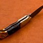 8.25" Handmade Damascus Folding Pocket knife Hunting knife 100% Handmade Damascus Steel