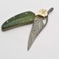 10'' Folding Hunter Pocket Knife Custom Hand Made Forged Damascus Steel Bowie Knife Bone Handle