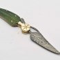 10'' Folding Hunter Pocket Knife Custom Hand Made Forged Damascus Steel Bowie Knife Bone Handle
