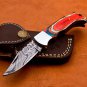 7.0" Handmade Damascus Folding Pocket knife Hunting knife 100% Handmade Damascus