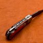 7.0" Handmade Damascus Folding Pocket knife Hunting knife 100% Handmade Damascus