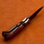 7.0" Handmade Damascus Folding Pocket knife Hunting knife 100% Handmade Damascus