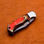 7.0" Handmade Damascus Folding Pocket knife Hunting knife 100% Handmade Damascus