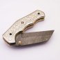 Handmade Damascus Folding Pocket knife Hunting knife 100% Handmade Damascus