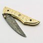 Handmade Damascus Folding Pocket knife Hunting knife 100% Handmade Damascus Steel