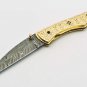Handmade Damascus Folding Pocket knife Hunting knife 100% Handmade Damascus Steel