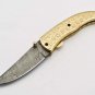 Handmade Damascus Folding Pocket knife Hunting knife 100% Handmade Damascus