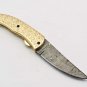 Handmade Damascus Folding Pocket knife Hunting knife 100% Handmade Damascus