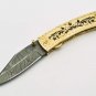 Handmade Damascus Folding Pocket knife Hunting knife 100% Handmade Damascus