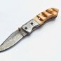 Handmade Damascus Folding Pocket knife Hunting knife 100% Handmade Handle Ram