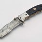 Handmade Damascus Folding Pocket knife Hunting knife 100% Handmade Damascus Steel Handle