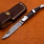 8.75" Handmade Damascus Folding Pocket knife Hunting knife 100% Handmade Damascus
