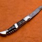 8.75" Handmade Damascus Folding Pocket knife Hunting knife 100% Handmade Damascus