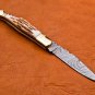8.75" Handmade Damascus Folding Pocket knife Hunting knife 100% Handmade Damascus Steel
