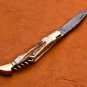 8.75" Handmade Damascus Folding Pocket knife Hunting knife 100% Handmade Damascus Steel