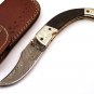 8.5" Handmade Damascus Folding Pocket knife Hunting knife %100 Handmade Damascus