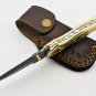 Handmade Damascus Folding Pocket knife Hunting knife 100% Handmade Damascus