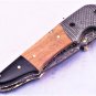 8" Handmade Damascus Folding Pocket knife Hunting knife 100% Handmade Damascus
